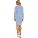 Pastel Blue	 - 	Long Sleeve Shirt Collar Bodycon Dress View4