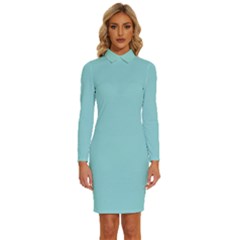 Limpet Shell	 - 	long Sleeve Shirt Collar Bodycon Dress