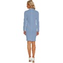 Powder Blue	 - 	Long Sleeve Shirt Collar Bodycon Dress View4