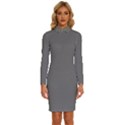 Nickel Grey	 - 	Long Sleeve Shirt Collar Bodycon Dress View1