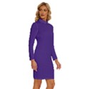 Spanish Violet Purple	 - 	Long Sleeve Shirt Collar Bodycon Dress View3