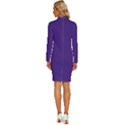 Spanish Violet Purple	 - 	Long Sleeve Shirt Collar Bodycon Dress View4