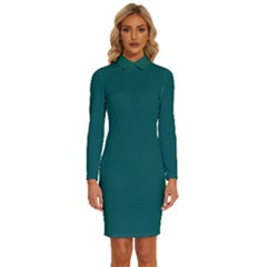 Bayberry	 - 	long Sleeve Shirt Collar Bodycon Dress