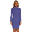 Blue Iris	 - 	Long Sleeve Shirt Collar Bodycon Dress View1