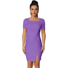 Iris Purple	 - 	fitted Knot Split End Bodycon Dress by ColorfulDresses