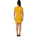 China Yellow	 - 	Fitted Knot Split End Bodycon Dress View4