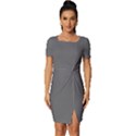 Dim Grey	 - 	Fitted Knot Split End Bodycon Dress View1