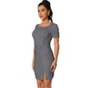 Dim Grey	 - 	Fitted Knot Split End Bodycon Dress View2