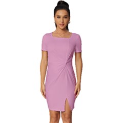 Kobi Pink	 - 	fitted Knot Split End Bodycon Dress