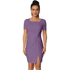 China Violet Purple	 - 	fitted Knot Split End Bodycon Dress