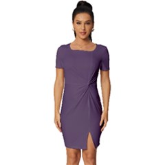 English Violet Purple	 - 	fitted Knot Split End Bodycon Dress