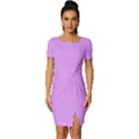 Lavender Purple	 - 	Fitted Knot Split End Bodycon Dress View1