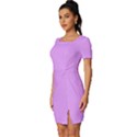 Lavender Purple	 - 	Fitted Knot Split End Bodycon Dress View2