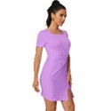 Lavender Purple	 - 	Fitted Knot Split End Bodycon Dress View3