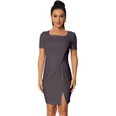 Eel Black	 - 	fitted Knot Split End Bodycon Dress