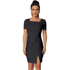 Eerie Black	 - 	fitted Knot Split End Bodycon Dress by ColorfulDresses