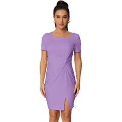 Periwinkle Purple	 - 	fitted Knot Split End Bodycon Dress