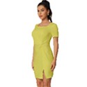 Meadowlark Yellow	 - 	Fitted Knot Split End Bodycon Dress View2