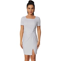 Platinum	 - 	fitted Knot Split End Bodycon Dress by ColorfulDresses