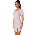 Soft Bubblegum Pink	 - 	Fitted Knot Split End Bodycon Dress View2