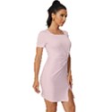 Soft Bubblegum Pink	 - 	Fitted Knot Split End Bodycon Dress View3