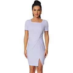 Soft Lavender Purple	 - 	fitted Knot Split End Bodycon Dress