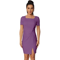 Sparkling Grape Purple	 - 	fitted Knot Split End Bodycon Dress by ColorfulDresses