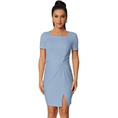 Cashmere Blue	 - 	fitted Knot Split End Bodycon Dress by ColorfulDresses