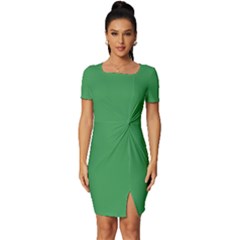 Clover Green	 - 	fitted Knot Split End Bodycon Dress