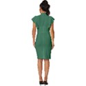 Amazon Green	 - 	Vintage Frill Sleeve V-Neck Bodycon Dress View4