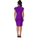 Violet Purple	 - 	Vintage Frill Sleeve V-Neck Bodycon Dress View4