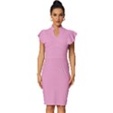 Lilac Sachet	 - 	Vintage Frill Sleeve V-Neck Bodycon Dress View1