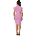 Lilac Sachet	 - 	Vintage Frill Sleeve V-Neck Bodycon Dress View4