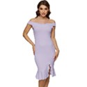 Languid Lavender Purple	 - 	Off Shoulder Ruffle Split Hem Bodycon Dress View1