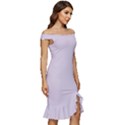 Languid Lavender Purple	 - 	Off Shoulder Ruffle Split Hem Bodycon Dress View3