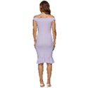 Languid Lavender Purple	 - 	Off Shoulder Ruffle Split Hem Bodycon Dress View4