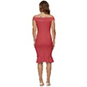 Persian Red	 - 	Off Shoulder Ruffle Split Hem Bodycon Dress View4