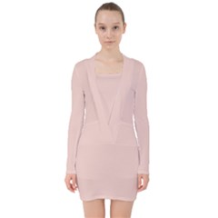 Pale Dogwood	 - 	v-neck Bodycon Long Sleeve Dress by ColorfulDresses