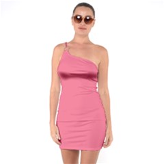 Rouge Pink	 - 	one Shoulder Ring Trim Bodycon Dress by ColorfulDresses