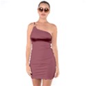 Solid Red	 - 	One Shoulder Ring Trim Bodycon Dress View1