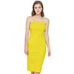 Bumblebee Yellow	 - 	bodycon Cross Back Summer Dress by ColorfulDresses