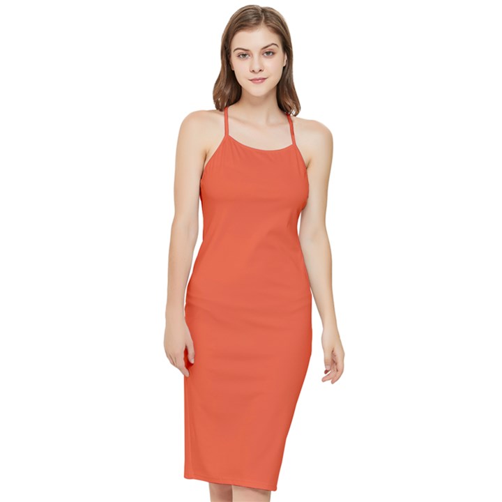 Orange Flame	 - 	Bodycon Cross Back Summer Dress