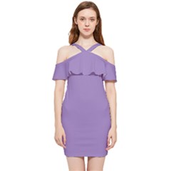 Heather Purple	 - 	shoulder Frill Bodycon Summer Dress by ColorfulDresses