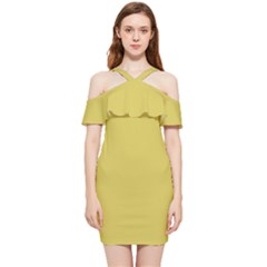 Ceylon Yellow	 - 	shoulder Frill Bodycon Summer Dress by ColorfulDresses