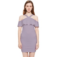 Heliotrope Grey	 - 	shoulder Frill Bodycon Summer Dress by ColorfulDresses