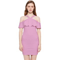 Kobi Pink	 - 	shoulder Frill Bodycon Summer Dress by ColorfulDresses