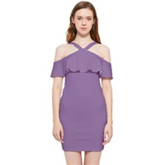 French Lilac Purple	 - 	shoulder Frill Bodycon Summer Dress by ColorfulDresses