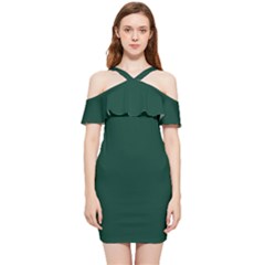 Sacramento Green	 - 	shoulder Frill Bodycon Summer Dress by ColorfulDresses