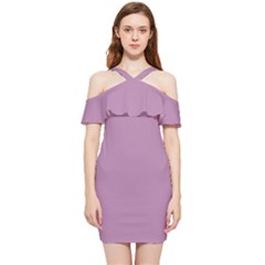 Opera Mauve Purple	 - 	shoulder Frill Bodycon Summer Dress by ColorfulDresses