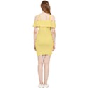 Macaroon Yellow	 - 	Shoulder Frill Bodycon Summer Dress View2